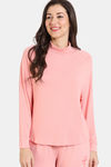 Zivame Lounge Viscose Blend Sweatshirt - Coral Cloud — thumbnail 2